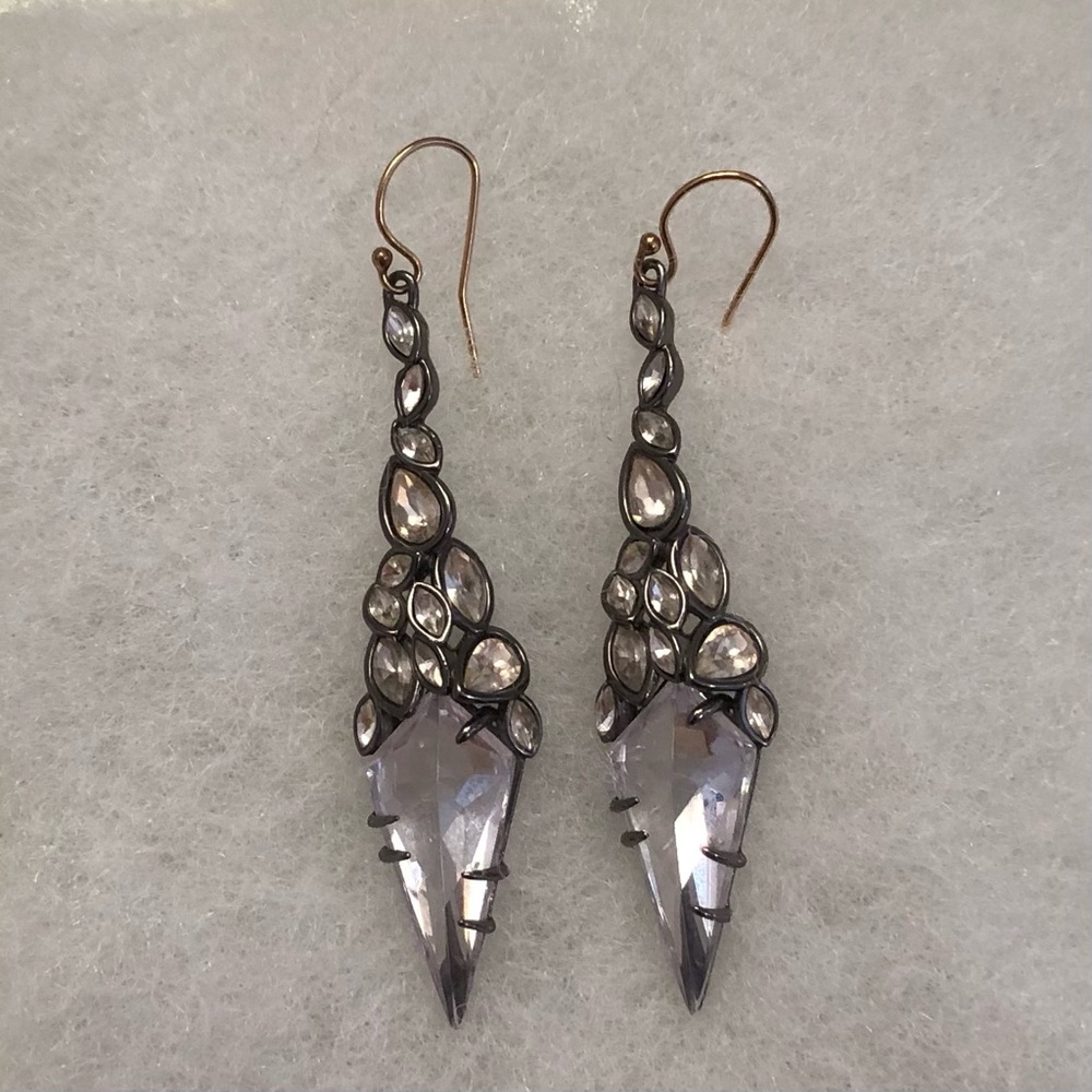 Alexis Bittar crystal & silver-tone metal earrings.
